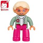Бабушка в розовых штанах – минифигурка, совместимая с Лего дупло