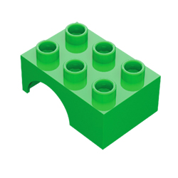 Зелёный блок-закрывашка трека для желобков, совместимая с Лего дупло