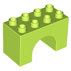 Арка 2х4 штырька — деталь конструктора Лего дупло: цвет лайма
