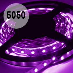 Cветодиодная лента ультрафиолетовая 395 нм, 60 led 5050 на м, закрытая