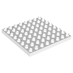Белая пластина 8х8, совместимая с Лего дупло